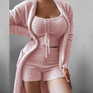 3pcs Elegant Soft Fleece Outfit