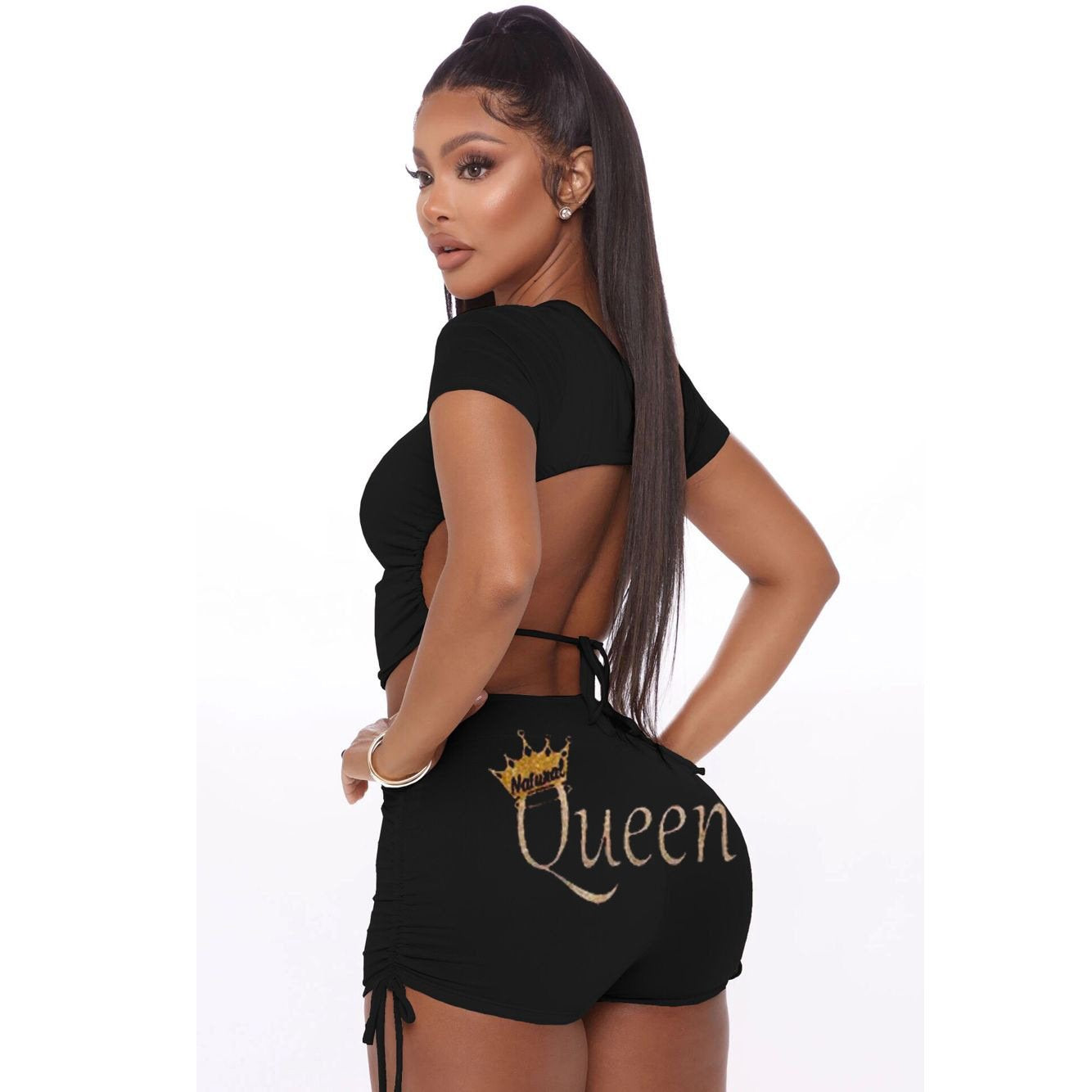 Queen Bandage Backless Short Set