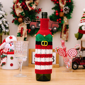 2-Piece Cable-Knit Wine Bottle Covers
